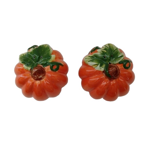 Other - Ceramic Orange Pumpkins Salt & Peeper Shakers Thanksgiving Fall Holiday Decor